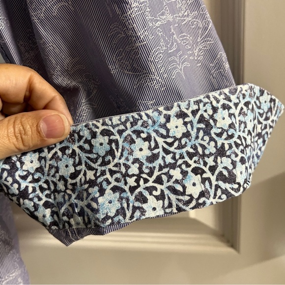 Dagr Striped Cotton Button Down Shirt Size Large - Picture 2 of 6